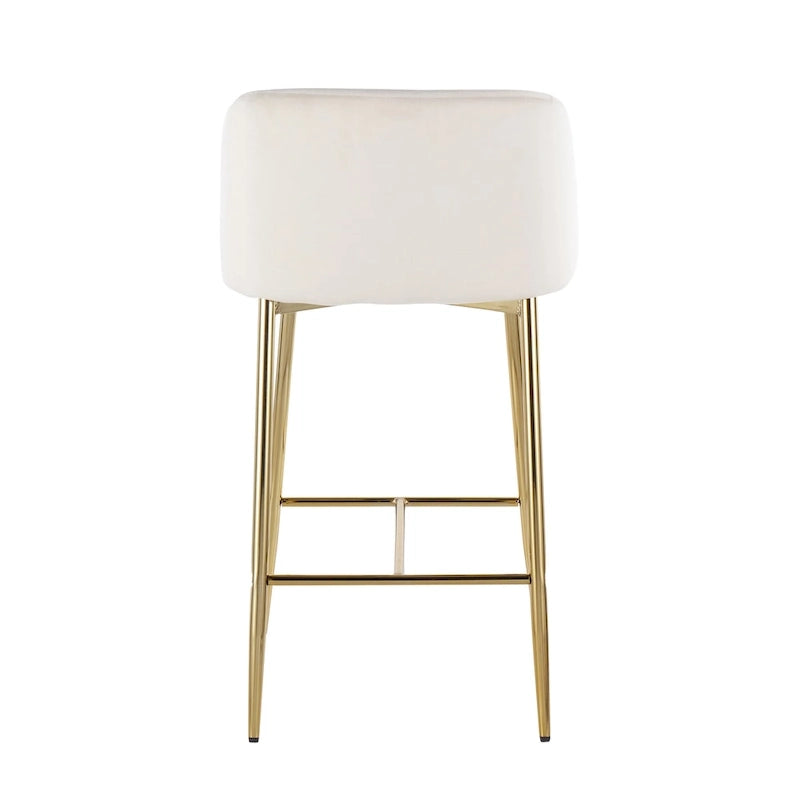 Tabourets de bar en velours (lot de 2)