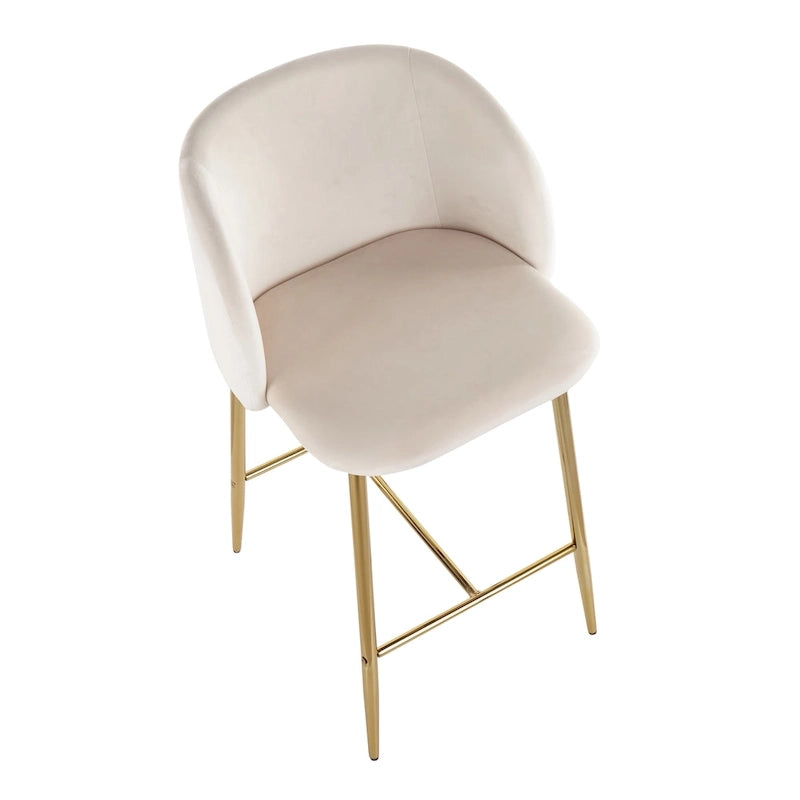 Tabourets de bar en velours (lot de 2)
