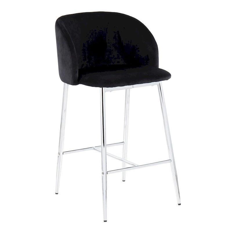 Tabourets de bar en velours (lot de 2)