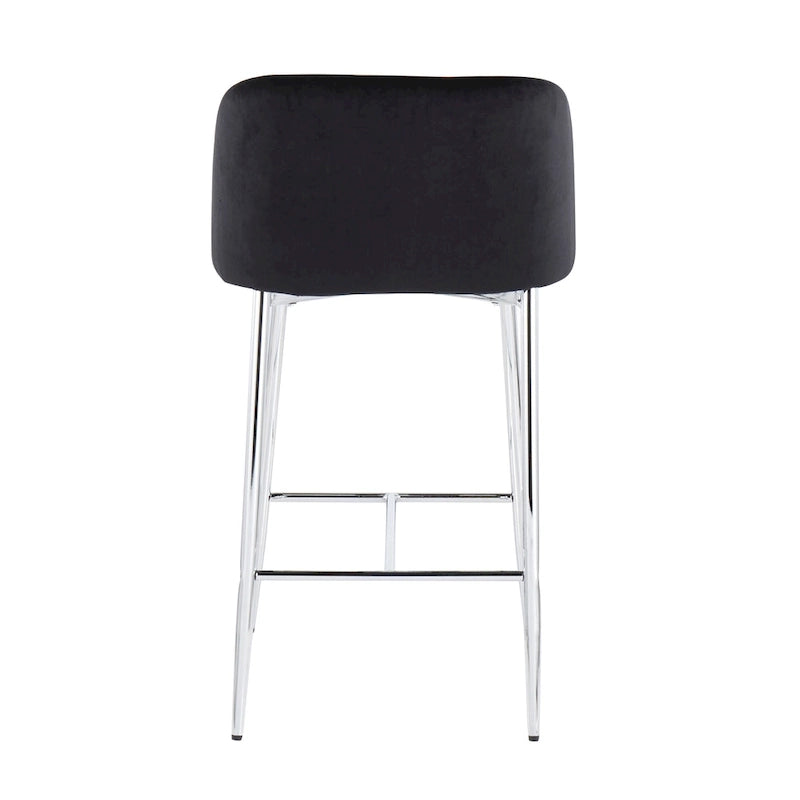 Tabourets de bar en velours (lot de 2)