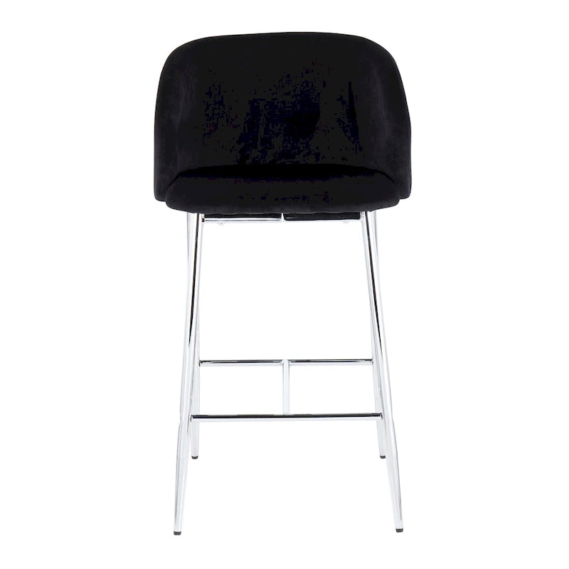 Tabourets de bar en velours (lot de 2)