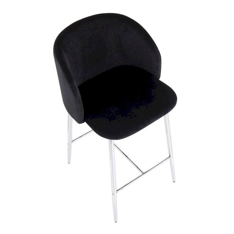 Tabourets de bar en velours (lot de 2)