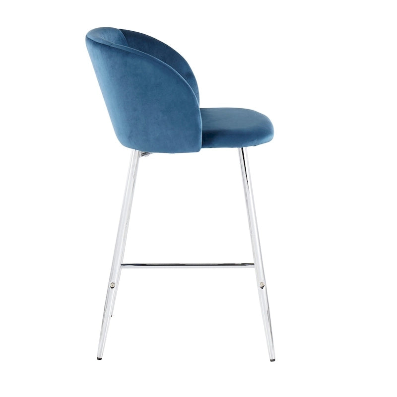 Tabourets de bar en velours (lot de 2)