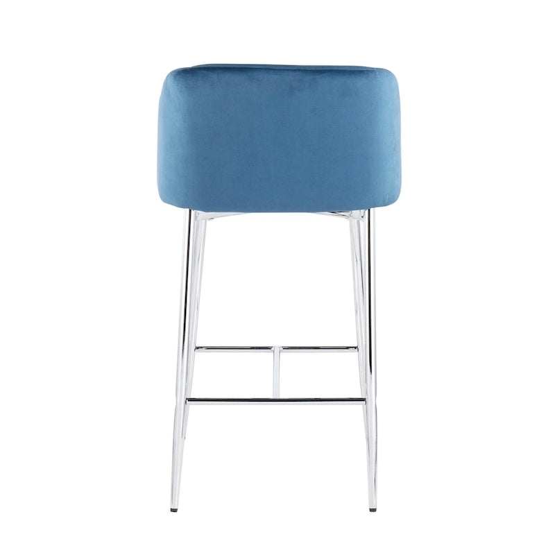 Tabourets de bar en velours (lot de 2)