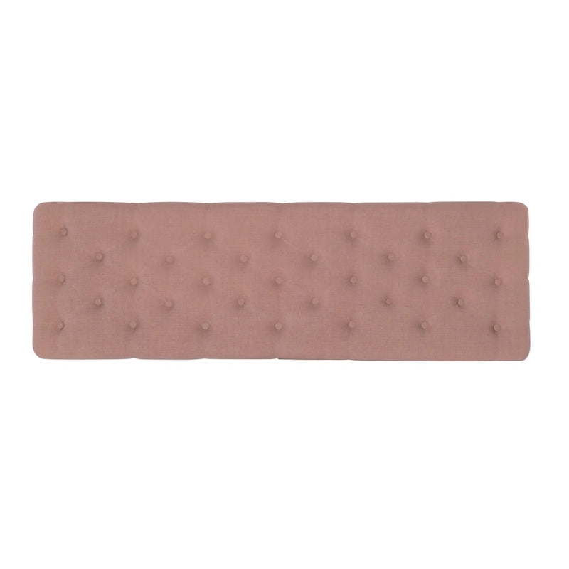 Banc capitonné rose de 62 pouces