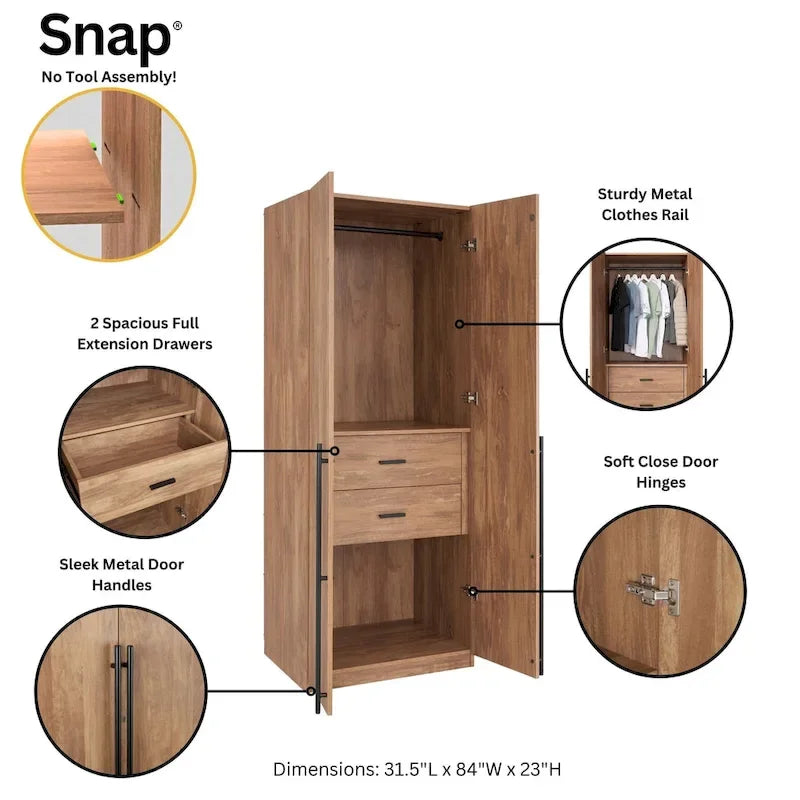 Armoire modulaire moderne autoportante en trois parties