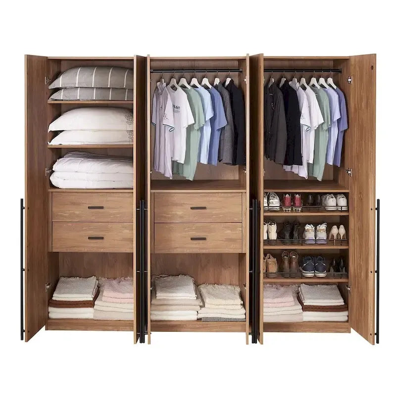 Armoire modulaire moderne autoportante en trois parties