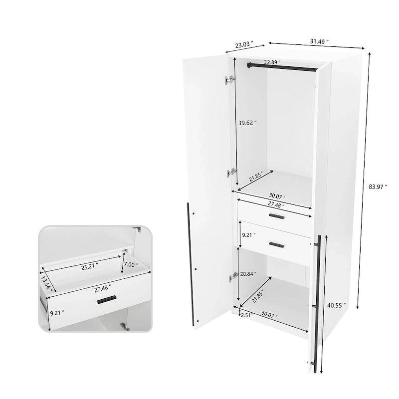 Armoire modulaire moderne autoportante en trois parties