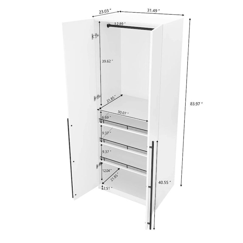 Armoire modulaire moderne autoportante en trois parties