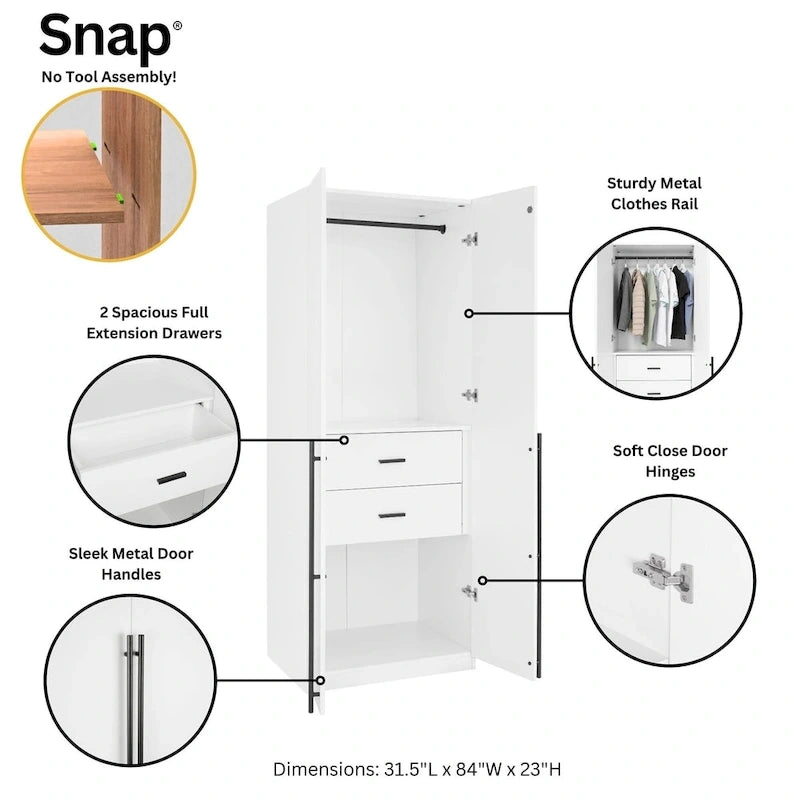 Armoire modulaire moderne autoportante en trois parties