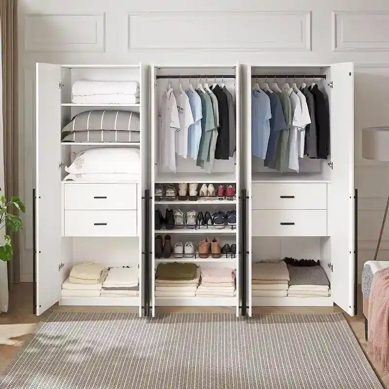 Armoire modulaire moderne autoportante en trois parties