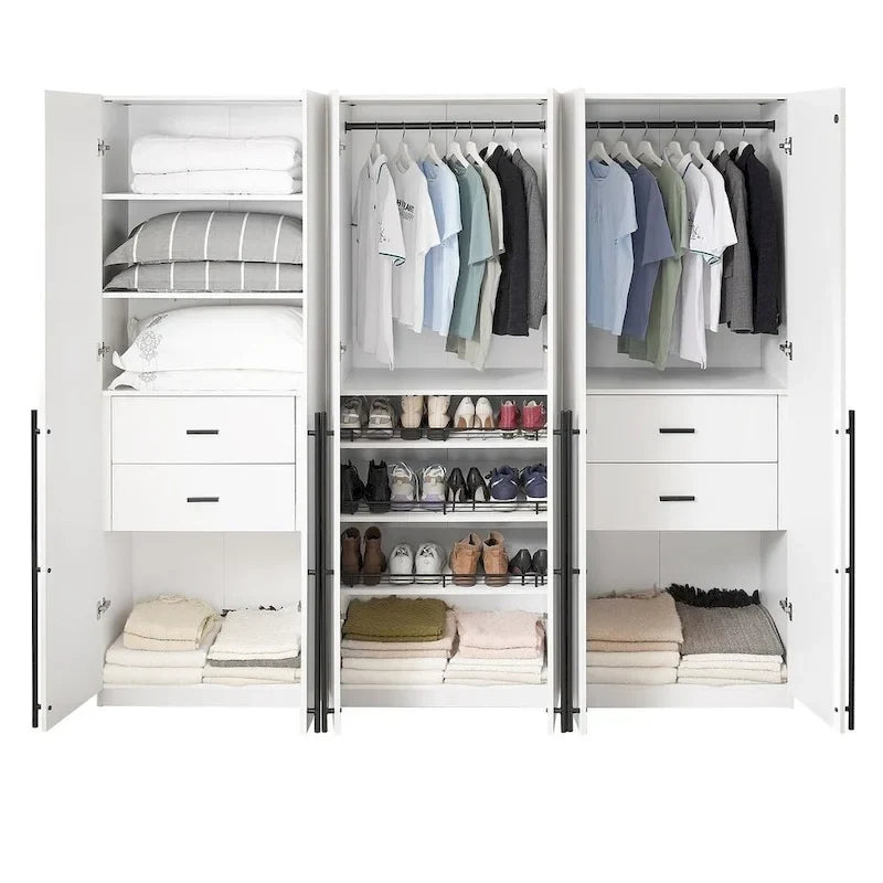 Armoire modulaire moderne autoportante en trois parties