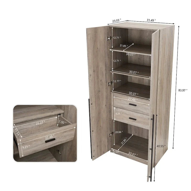 Armoire modulaire moderne autoportante en trois parties