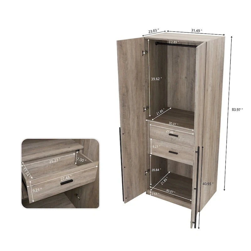 Armoire modulaire moderne autoportante en trois parties