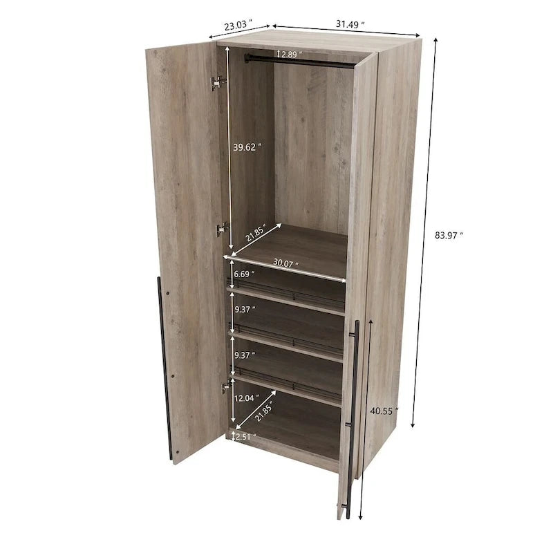 Armoire modulaire moderne autoportante en trois parties