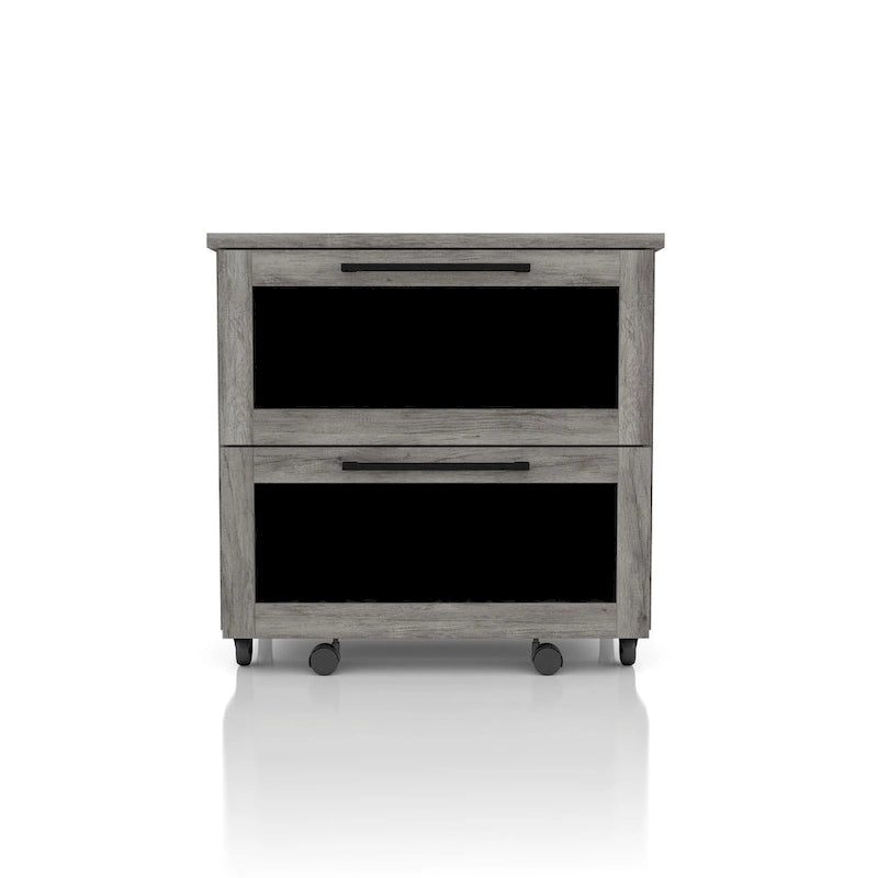 Classeur rétro gris à deux tiroirs