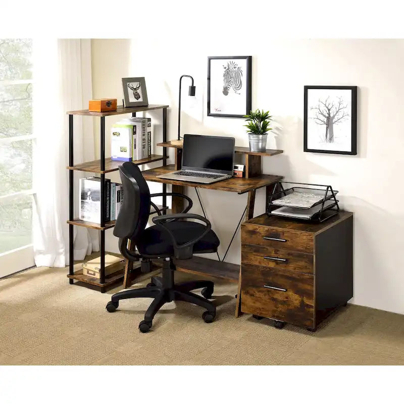 Bureau, chêne vieilli et noir