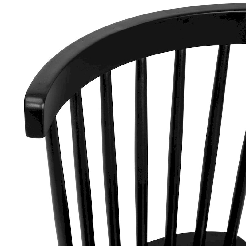 Chaises de salle à manger avec dossier en fuseau en bois massif - un lot de deux