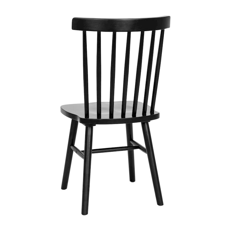 Chaises de salle à manger avec dossier en fuseau en bois massif - un lot de deux