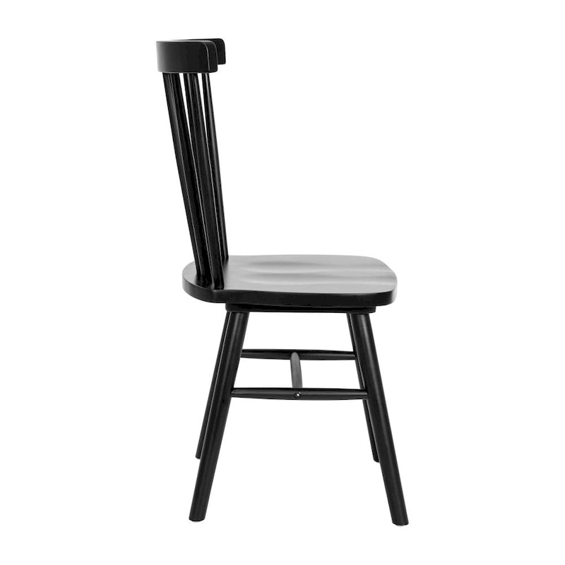 Chaises de salle à manger avec dossier en fuseau en bois massif - un lot de deux
