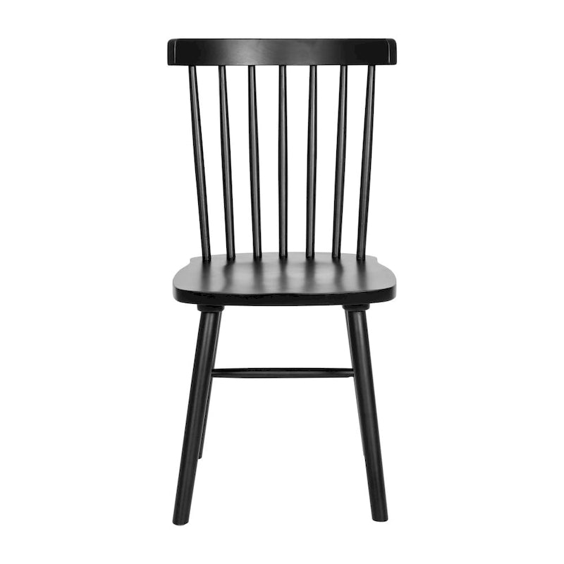 Chaises de salle à manger avec dossier en fuseau en bois massif - un lot de deux