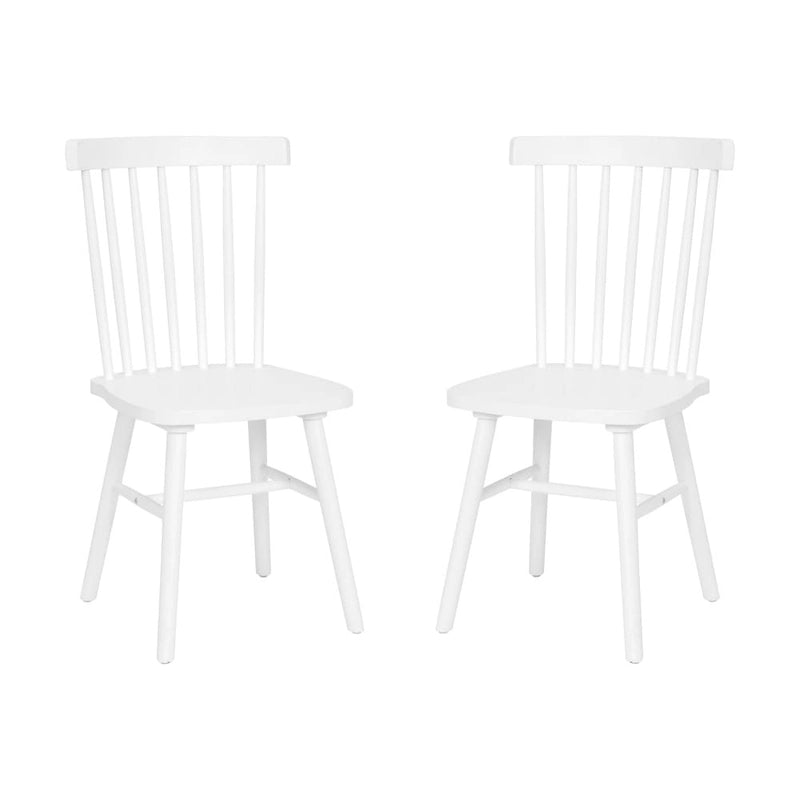 Chaises de salle à manger avec dossier en fuseau en bois massif - un lot de deux