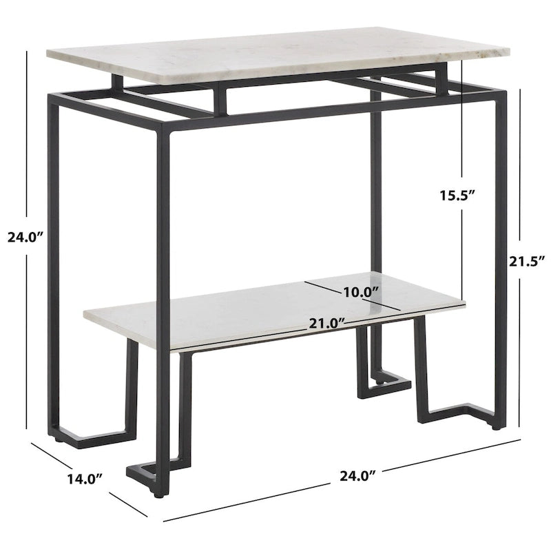 Table d'appoint rectangulaire à plateau unique