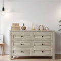 Commode en bois de style ferme avec 6 tiroirs