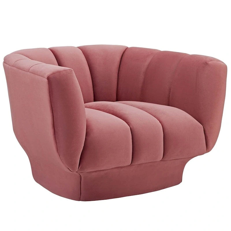 Ensemble de 2 fauteuils en velours de performance touffeté à canal vertical