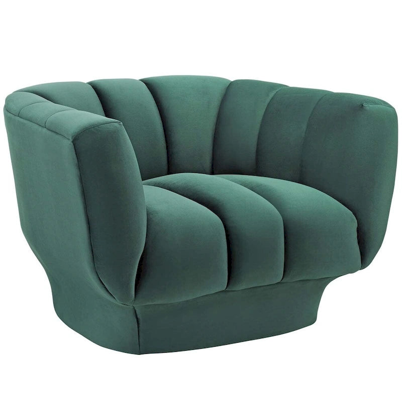 Ensemble de 2 fauteuils en velours de performance touffeté à canal vertical