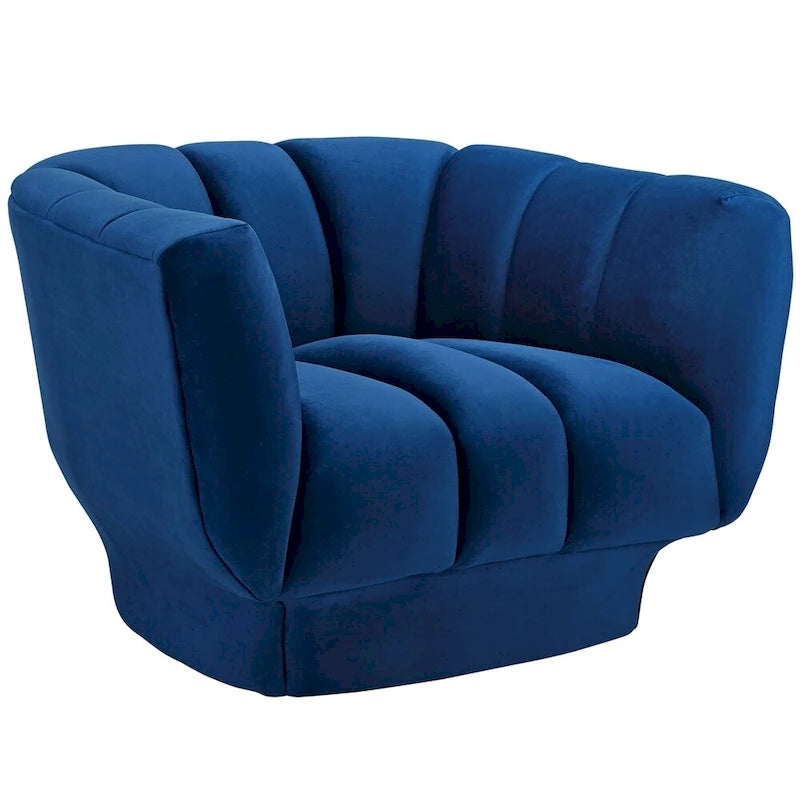 Ensemble de 2 fauteuils en velours de performance touffeté à canal vertical