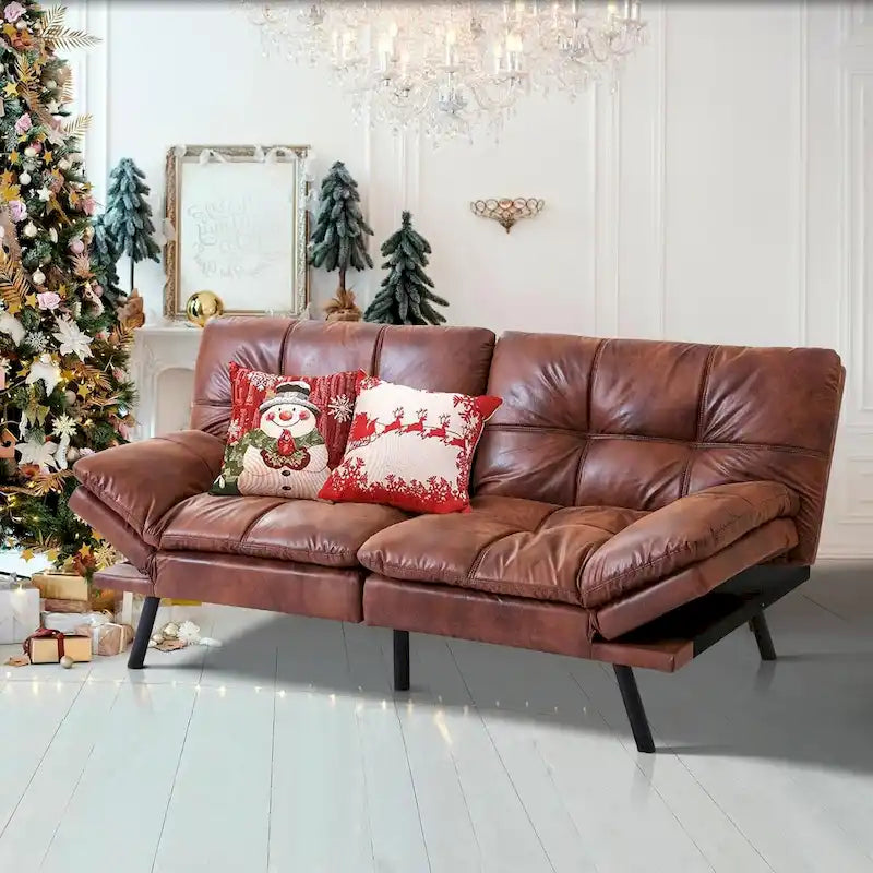 Canapé convertible, futon modulable avec accoudoirs réglables pour studio, appartement, bureau, petit espace