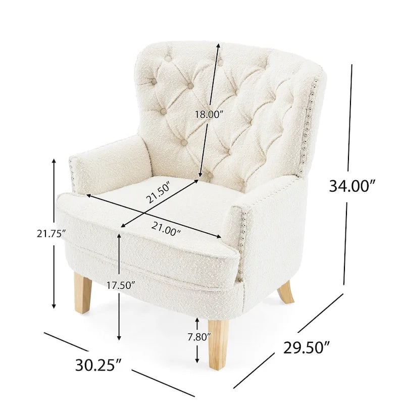 Fauteuil club en amande riveté