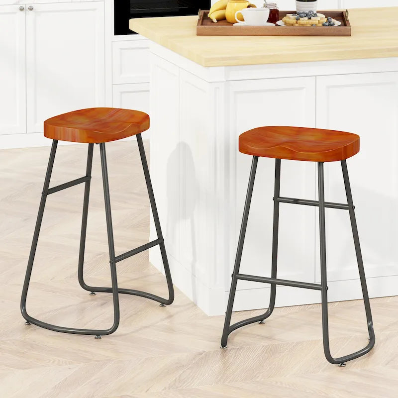 29.52  Lot de 2 tabourets de bar élégants et minimalistes, tabourets de bar hauteur comptoir, pour îlot de cuisine, café, bar, balcon.