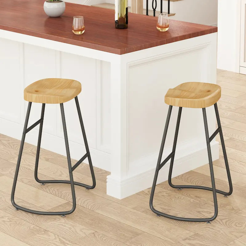 29.52  Lot de 2 tabourets de bar élégants et minimalistes, tabourets de bar hauteur comptoir, pour îlot de cuisine, café, bar, balcon.