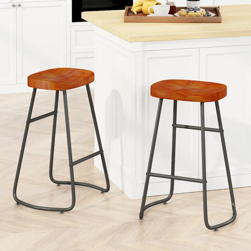 29.52  Lot de 2 tabourets de bar élégants et minimalistes, tabourets de bar hauteur comptoir, pour îlot de cuisine, café, bar, balcon.