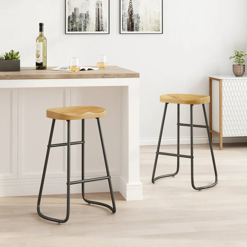 29.52  Lot de 2 tabourets de bar élégants et minimalistes, tabourets de bar hauteur comptoir, pour îlot de cuisine, café, bar, balcon.