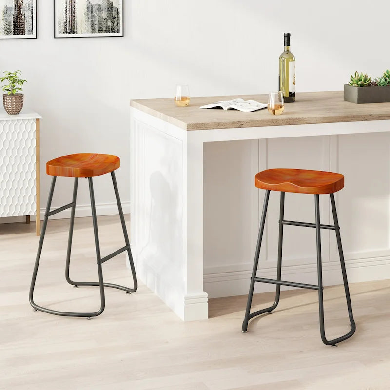 29.52  Lot de 2 tabourets de bar élégants et minimalistes, tabourets de bar hauteur comptoir, pour îlot de cuisine, café, bar, balcon.