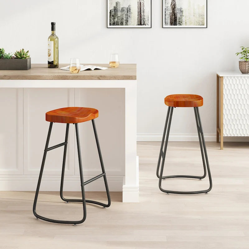 29.52  Lot de 2 tabourets de bar élégants et minimalistes, tabourets de bar hauteur comptoir, pour îlot de cuisine, café, bar, balcon.