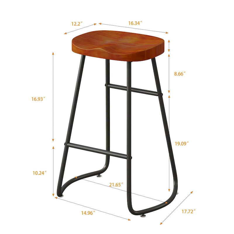 29.52  Lot de 2 tabourets de bar élégants et minimalistes, tabourets de bar hauteur comptoir, pour îlot de cuisine, café, bar, balcon.