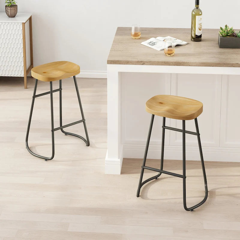 29.52  Lot de 2 tabourets de bar élégants et minimalistes, tabourets de bar hauteur comptoir, pour îlot de cuisine, café, bar, balcon.