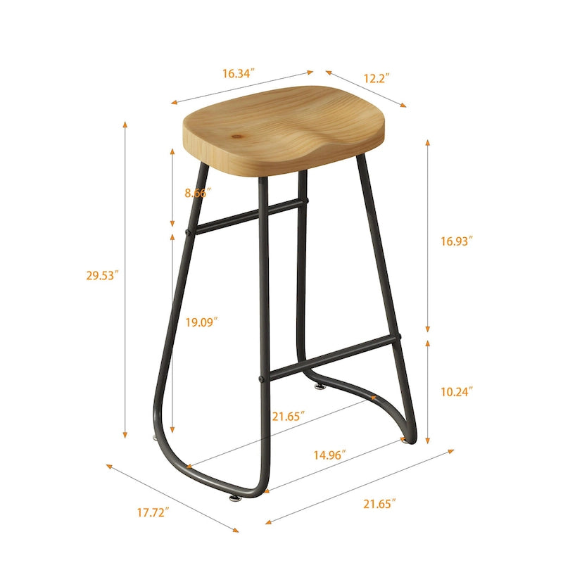 29.52  Lot de 2 tabourets de bar élégants et minimalistes, tabourets de bar hauteur comptoir, pour îlot de cuisine, café, bar, balcon.