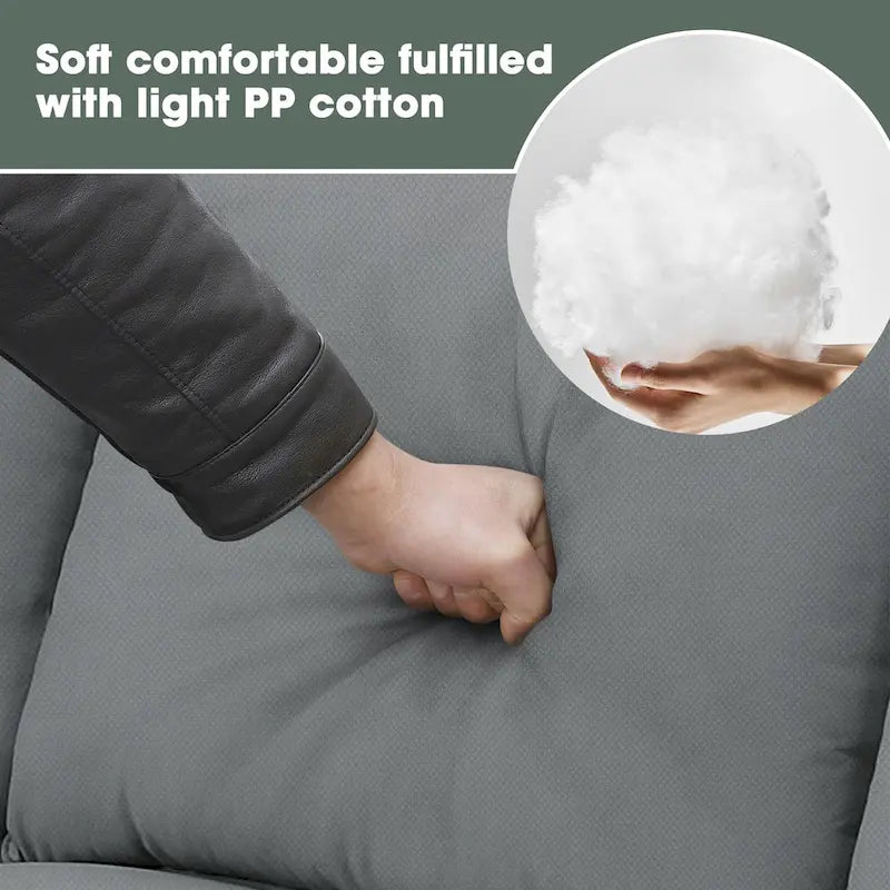 Canapé modulable 112*87 Sectional Sofa Couche Living Room Sets, Canapé modulable 7 places avec pouf, Canapé d'angle en forme de L avec 3 oreillers