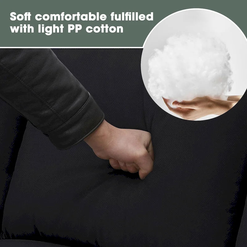 Canapé modulable 112*87 Sectional Sofa Couche Living Room Sets, Canapé modulable 7 places avec pouf, Canapé d'angle en forme de L avec 3 oreillers