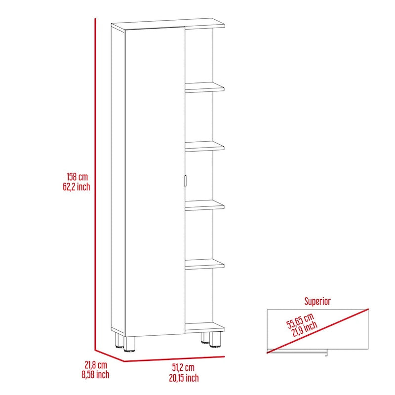 Rénovation armoire à linge miroir, quatre étagères intérieures, finition wengé noir