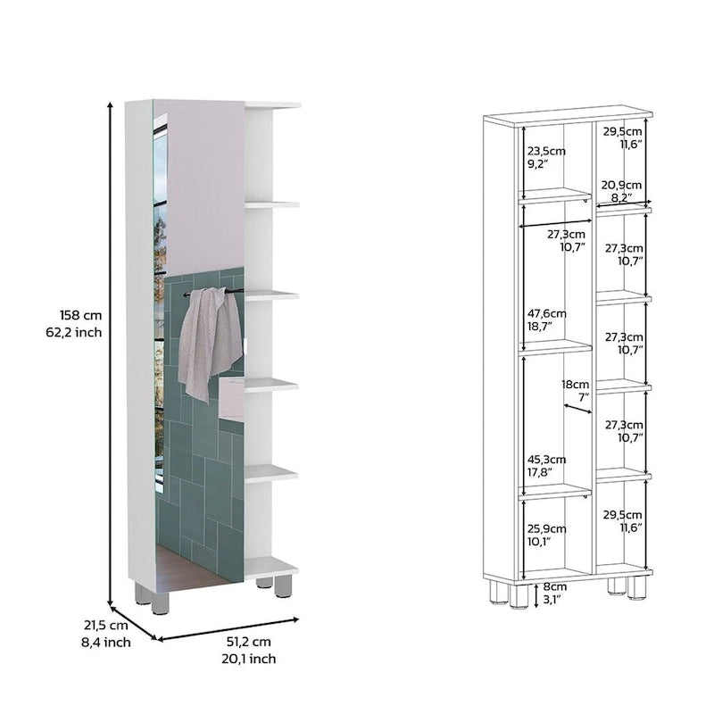 Rénovation armoire à linge miroir, quatre étagères intérieures, finition wengé noir